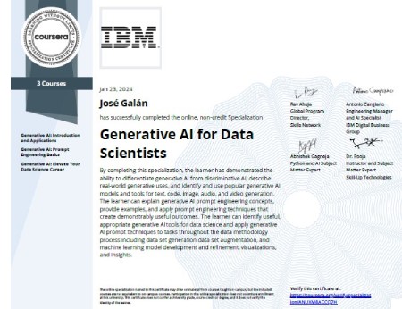Inteligencia Artificial Generativa para Ciencia de Datos