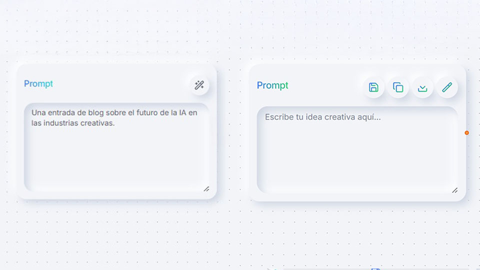 Evolución del diseño del nodo de prompt