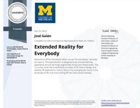 XR for Everybody Certificate